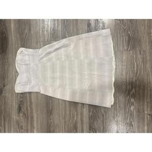 Moulinette Soeurs Strapless Button-Back Dress with Lace Trim, Size 2